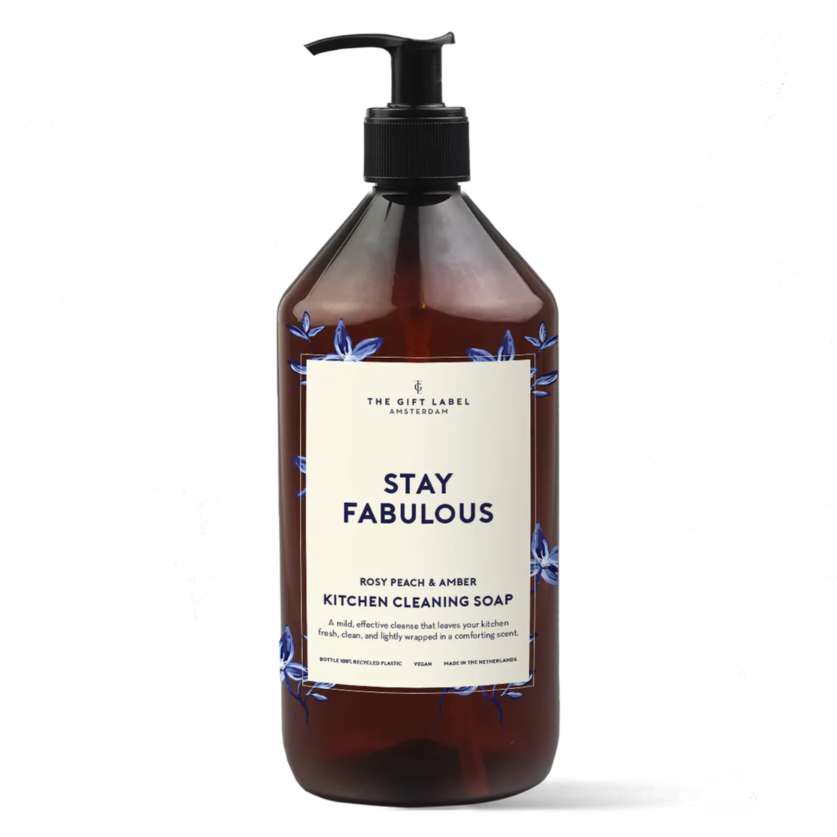 The GiftLabel Kitchen Cleaning Soap Stay Fabulous Blue
