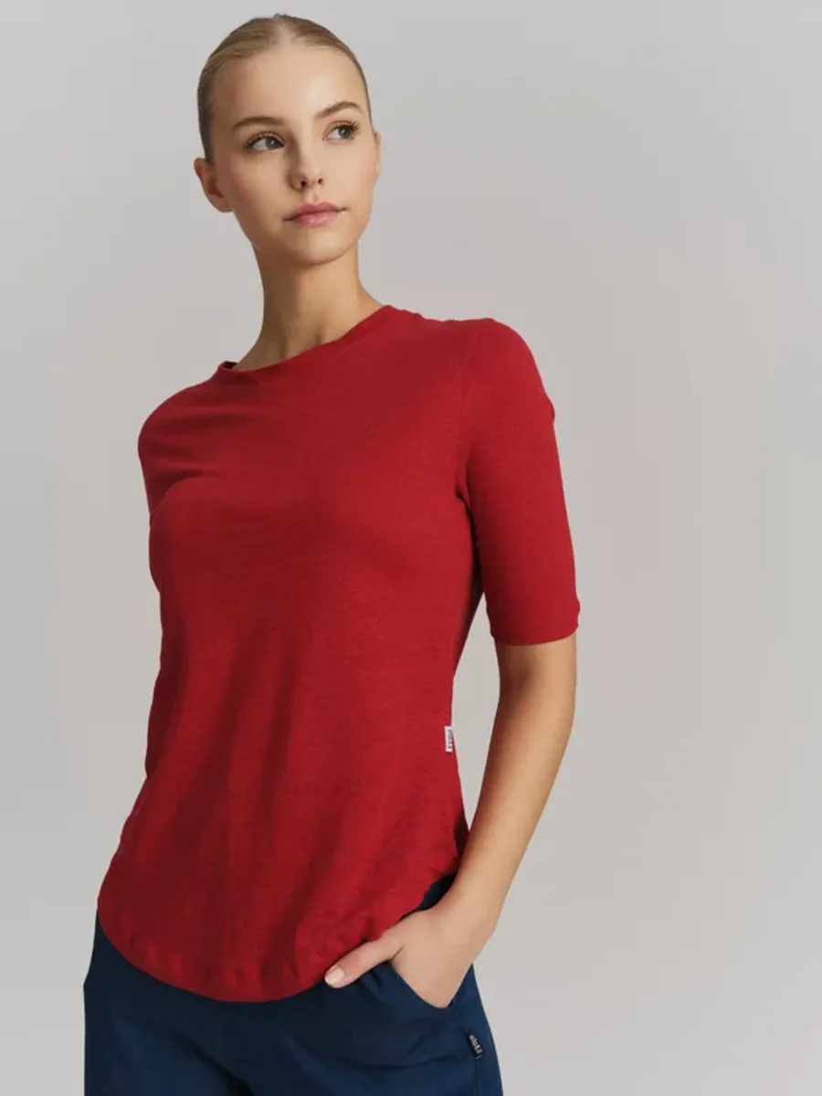 Ella and il Karina Linen Tee Red