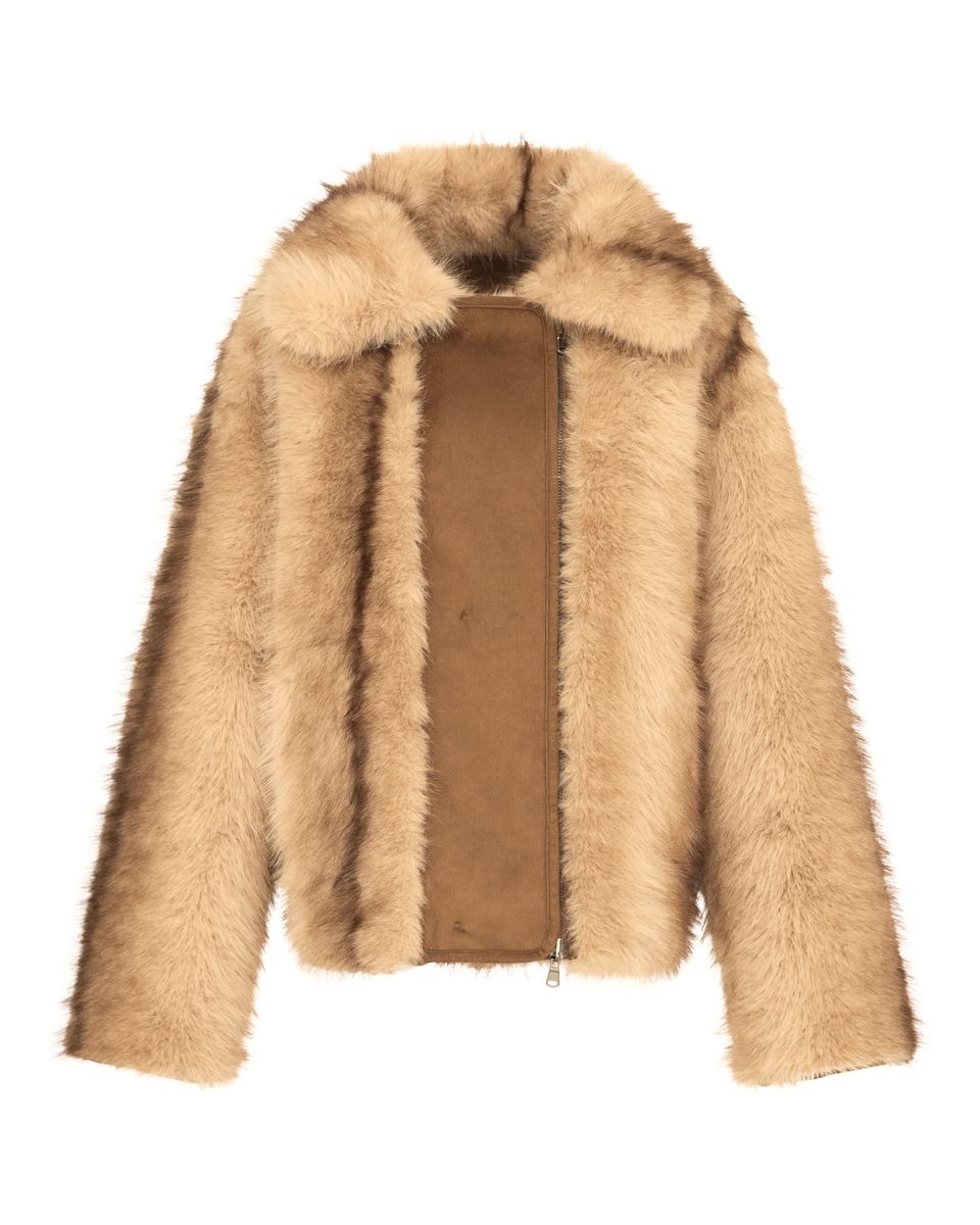Urbancode Faux Fur Reversible Jacket Tan Multi