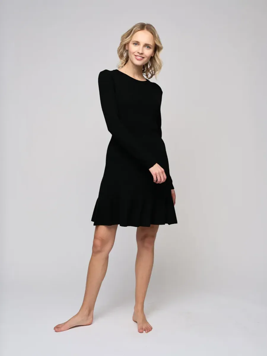 Ella and il Oline Merino Dress Dark Brown