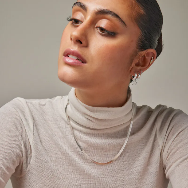 Enamel Necklace Carla Silver