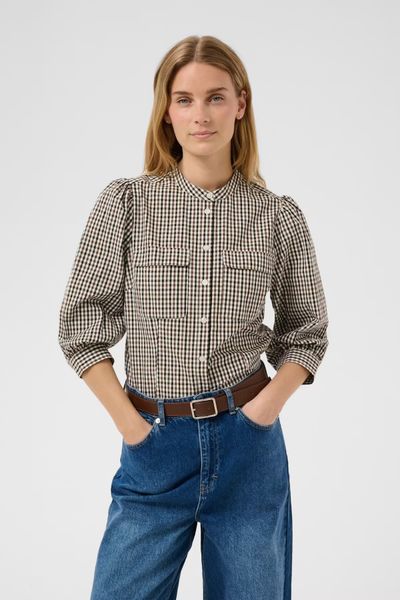 Hovedbilde Part Two Chinette Shirt Downtown Brown Check