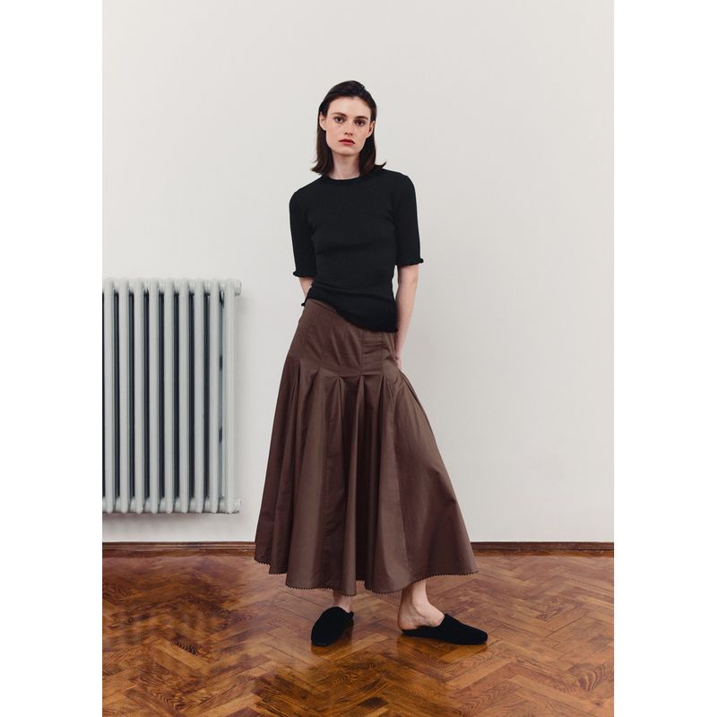 AKS Label Dasha Skirt Brown