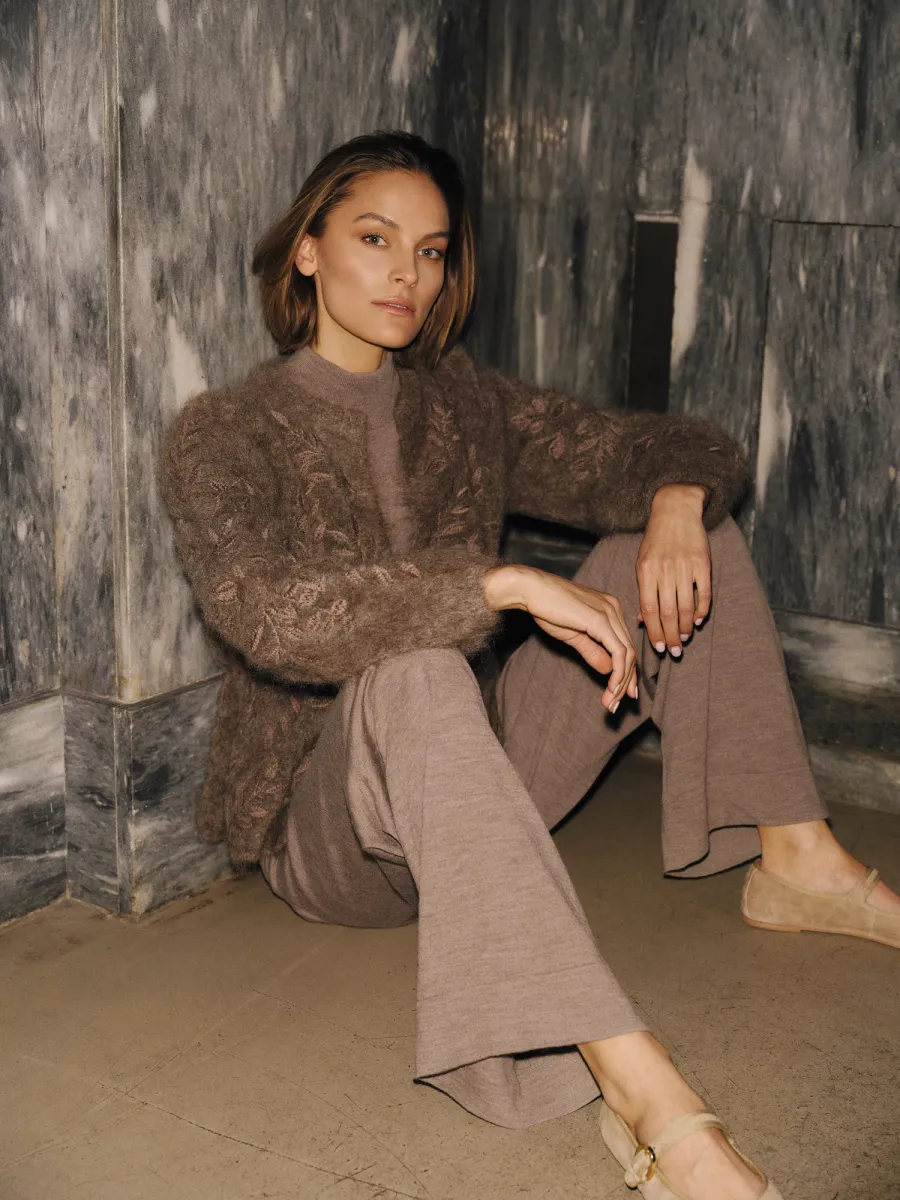 Ella and il Fiola Chunky Cardigan Dark Brown