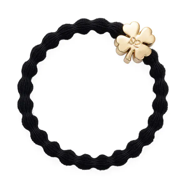 Hovedbilde By Eloise Hårstrikk/Armbånd Gold Clover Black