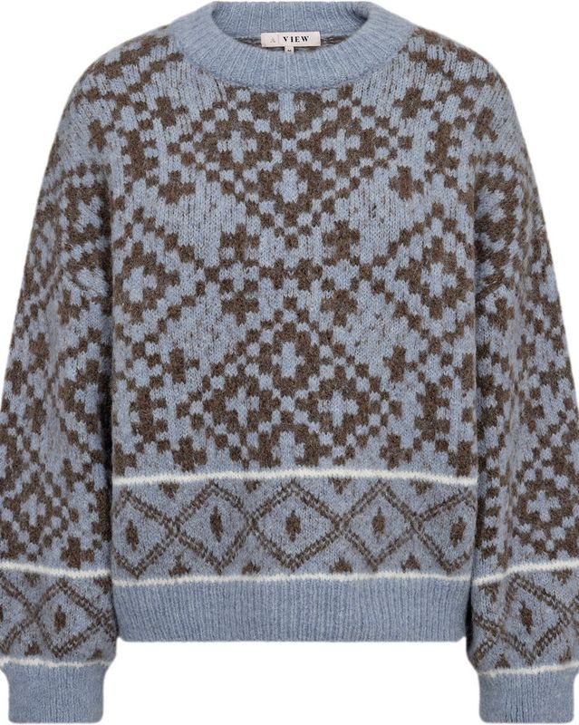A-view Luxana Knit Pullover Brown Blue