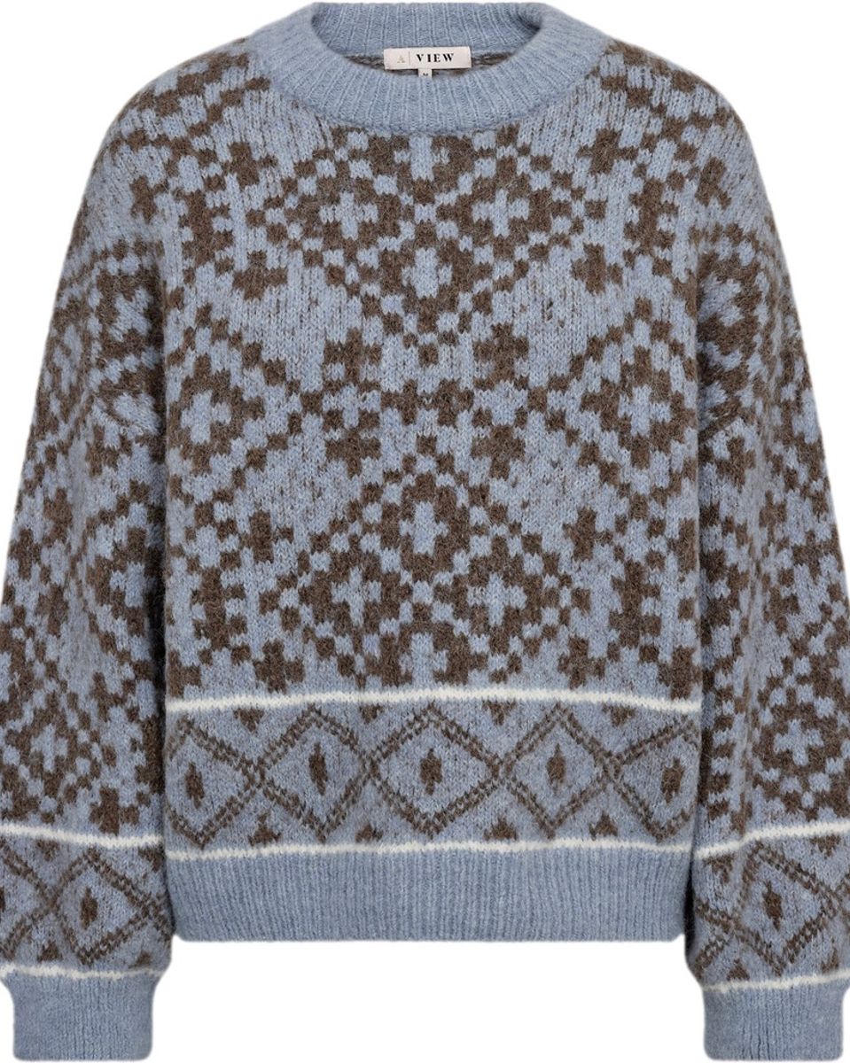 A-view Luxana Knit Pullover Brown Blue