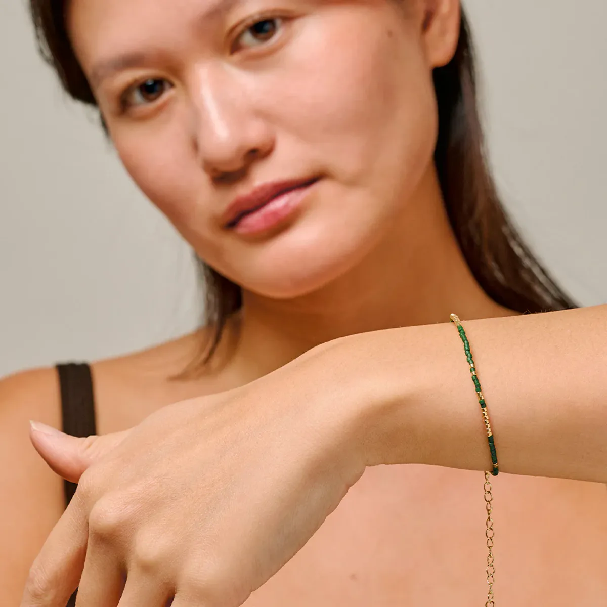 Enamel Bracelet Petra Khaki 