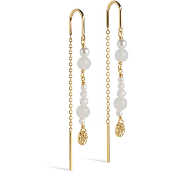 Hovedbilde Enamel Earring Sofia White Pearl
