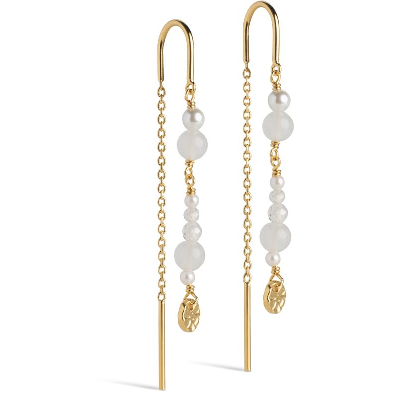 Enamel Earring Sofia White Pearl