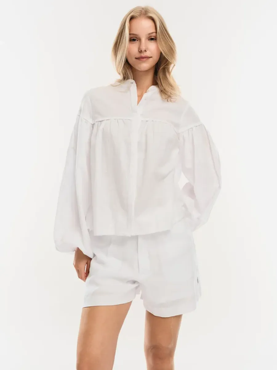 Ella and il Stine Linen Shirt White 