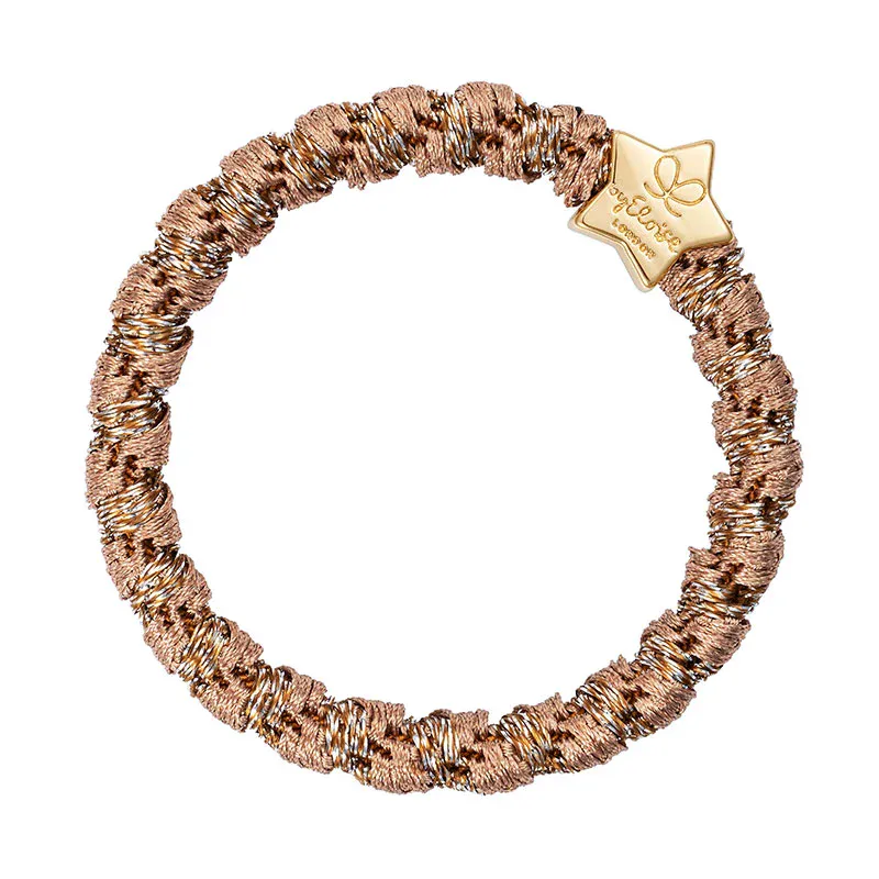 By Eloise Hårstrikk/Armbånd Woven Gold Star Suede