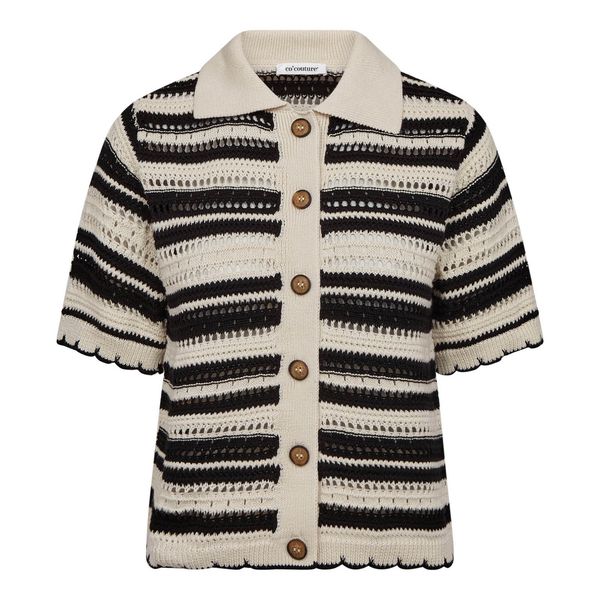 Hovedbilde Cocouture Odette Stripe Cardigan Offwhite Black 