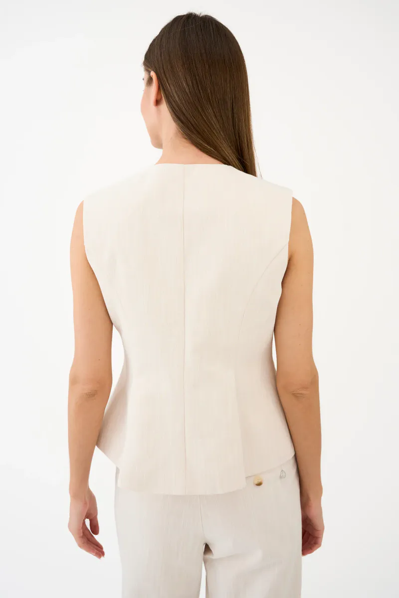 Pieszak Aika Peplum Top Solaris Sand Melange