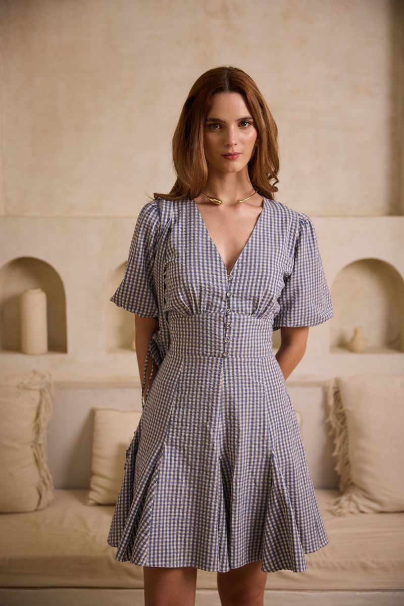 FORHÅNDSBESTILLING MISSMAYA Bianca Dress Misty Blue
