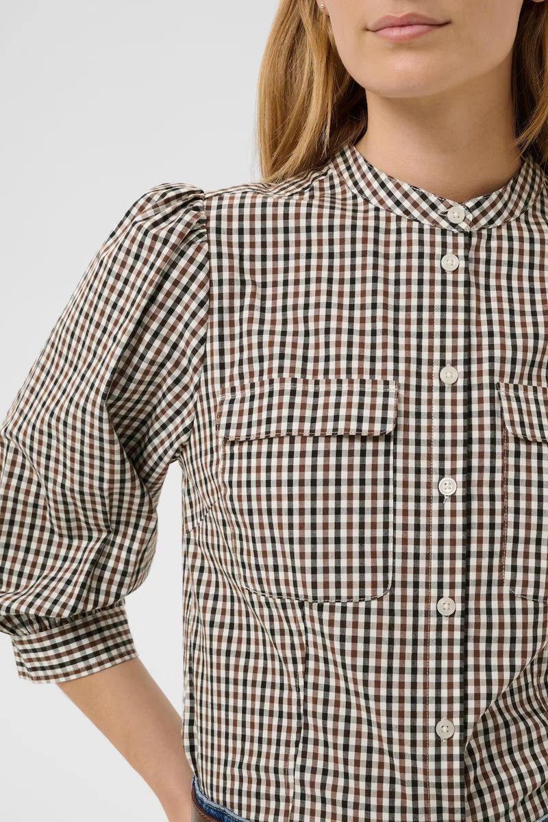 Part Two Chinette Shirt Downtown Brown Check