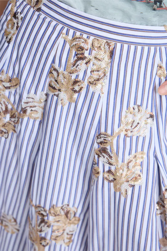 Munthe Nukkia Skirt Stripe White