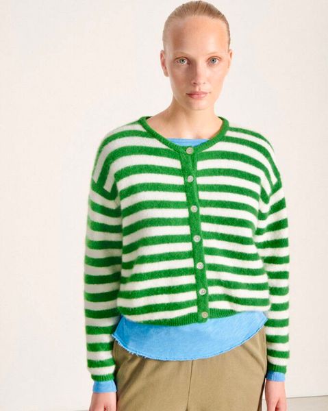 Hovedbilde American Vintage Cardigan Vitow Striped White ...