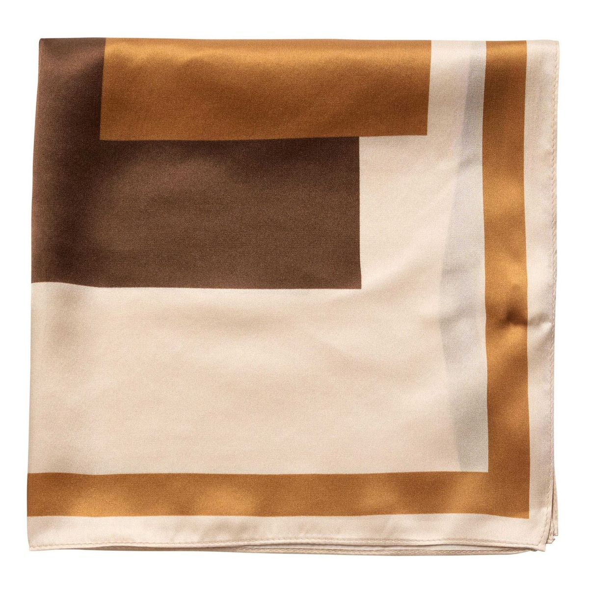 Cocouture Shila Silk Scarf Off White Camel Brown 