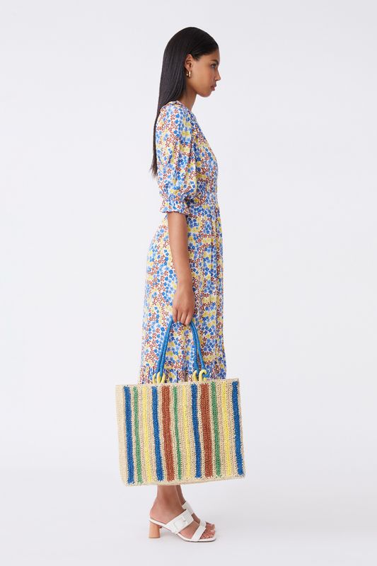 Suncoo Avalon Raffia Tote Bag Multi