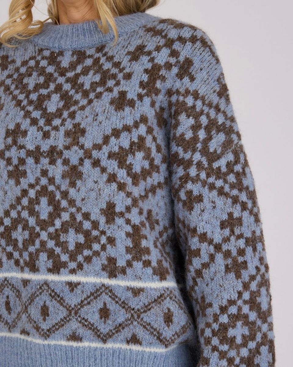 A-view Luxana Knit Pullover Brown Blue