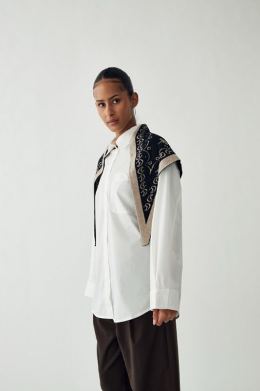 Noella Neomi Scarf Sand Black Mix 