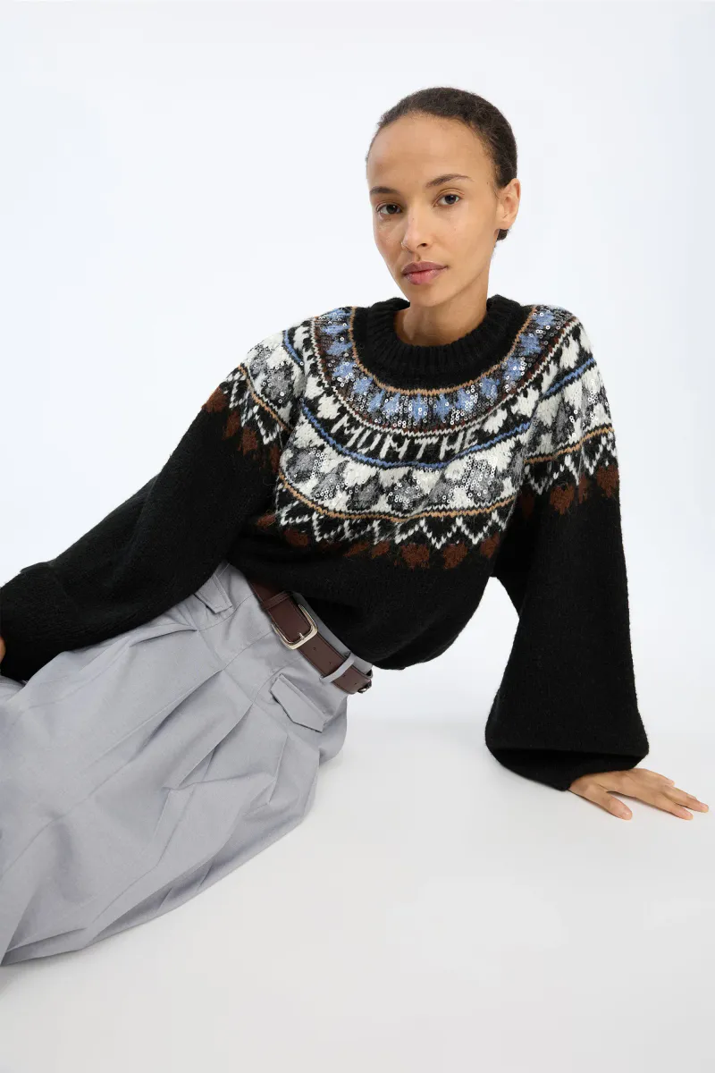 Munthe Vaffie Knit Mix Black