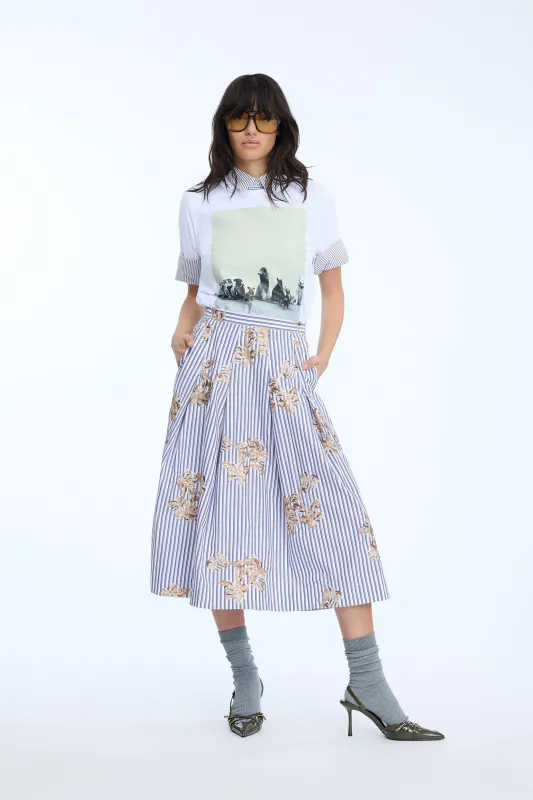 Munthe Nukkia Skirt Stripe White