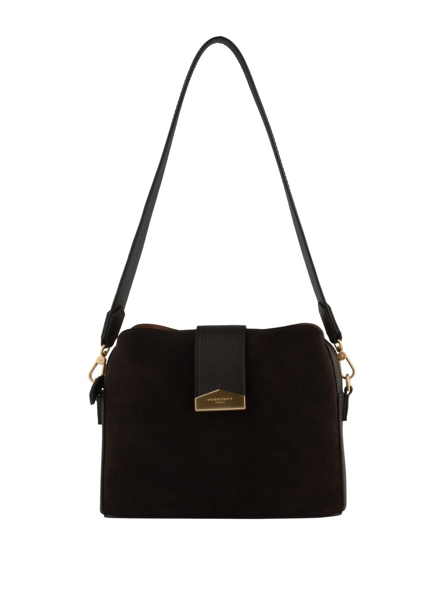 Pourchet Paris Cavalcade Suede Crossbody Medium Marron