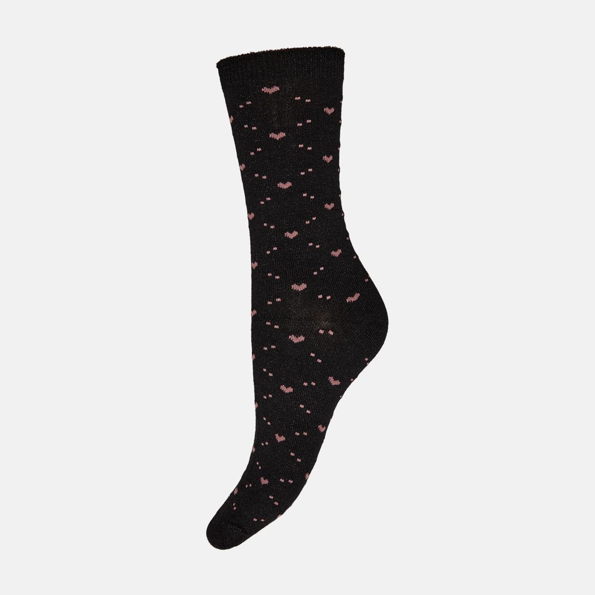 Hype The Detail Socks with Lurex Hearts Black Pink