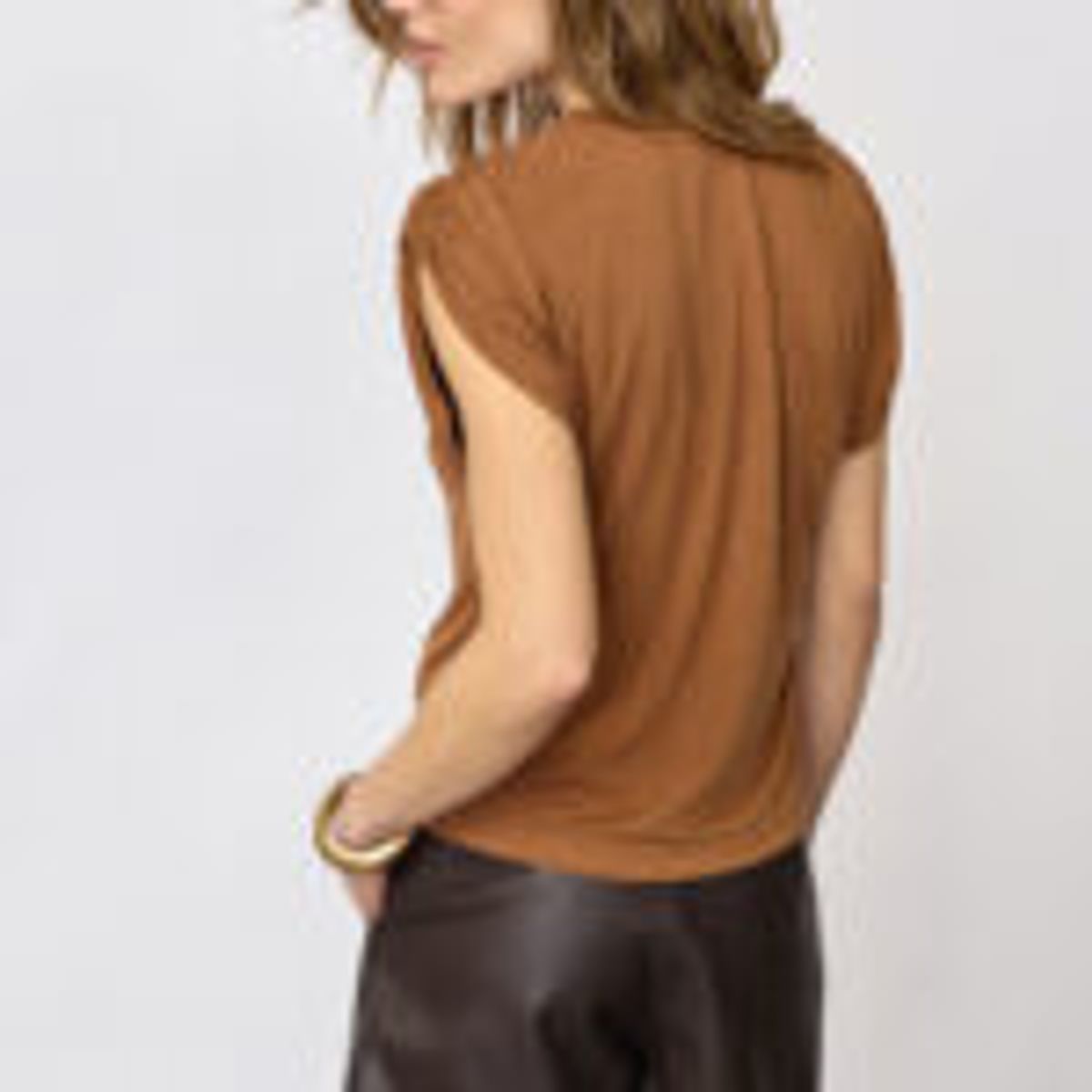 Cocouture Camilla Ruched Shoulder Tee Suntan