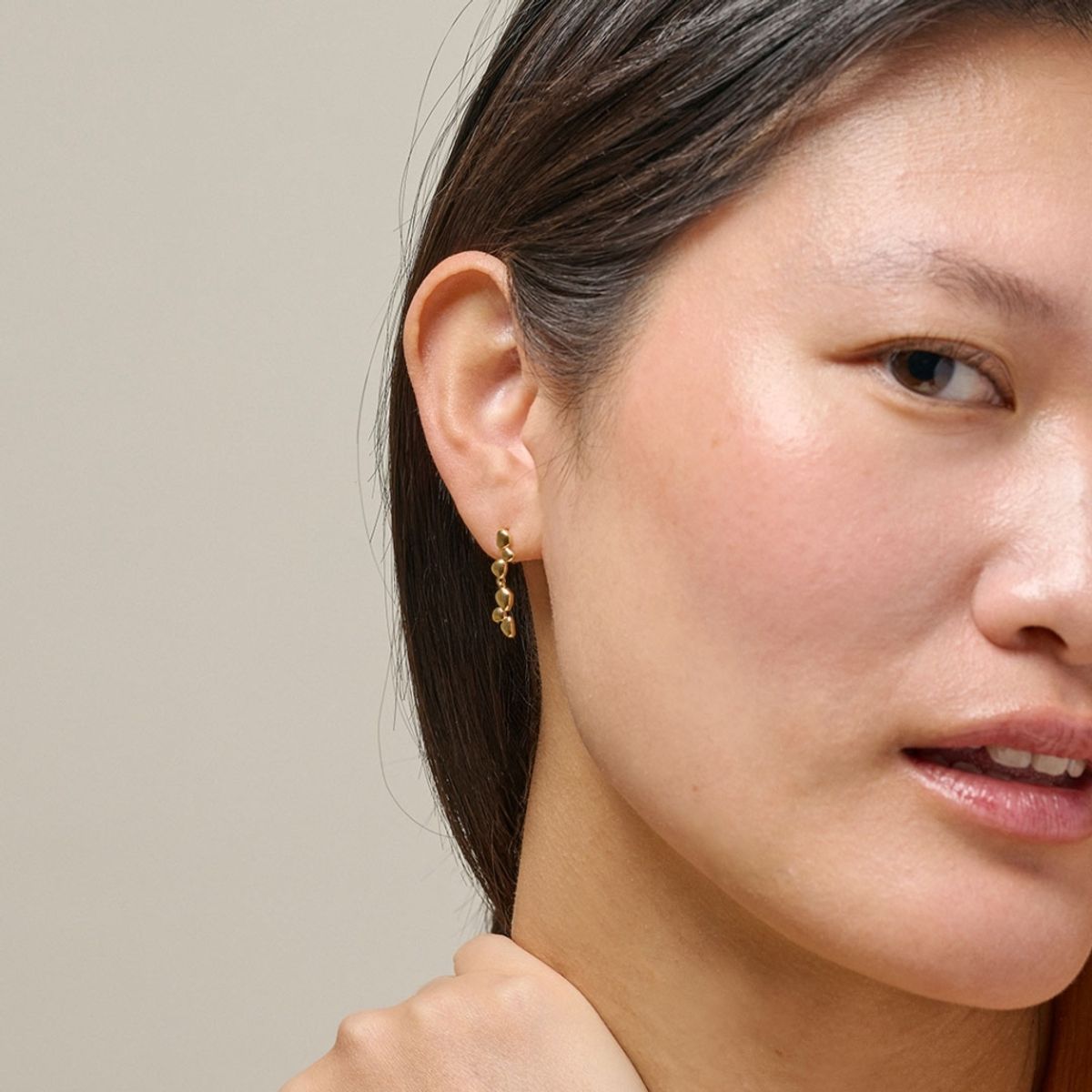 Enamel Earrings Nara Drop Gold 