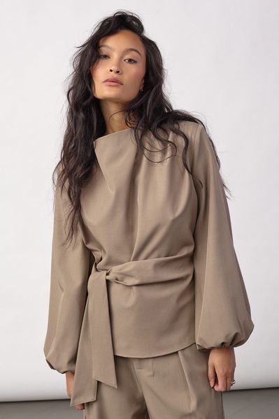 Hovedbilde Cocouture Luna Tie Blouse Taupe