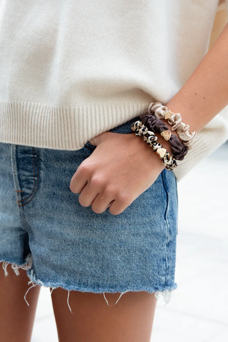 By Eloise Scrunchie/Armbånd Silk Leopard