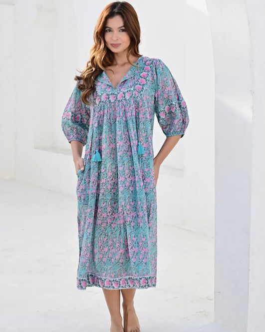 Hovedbilde Anouska Love Shack Toulouse Smekkekjole Aqua Pink