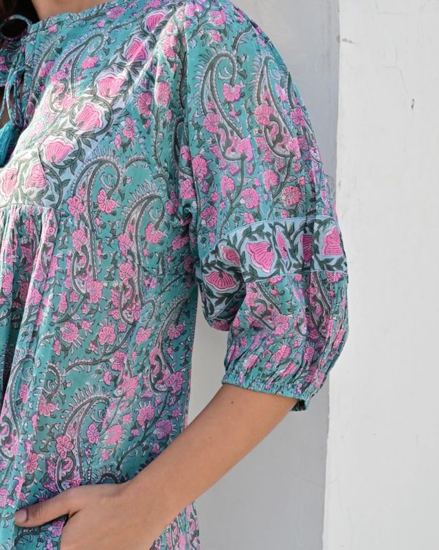 Anouska Love Shack Toulouse Smekkekjole Aqua Pink