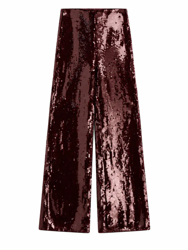 Ella and il Charlotte Sequin Pants Oxblood