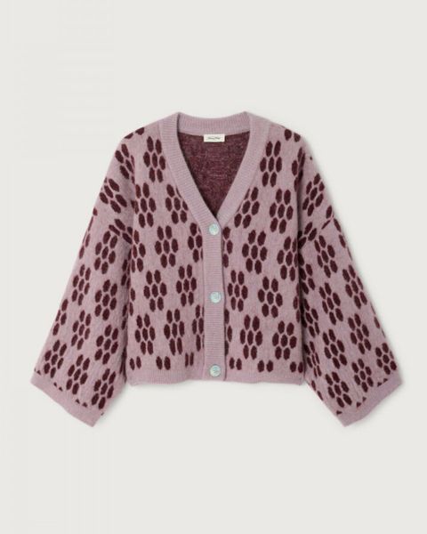 Hovedbilde American Vintage Cardigan Vitow Lavender Burgundy