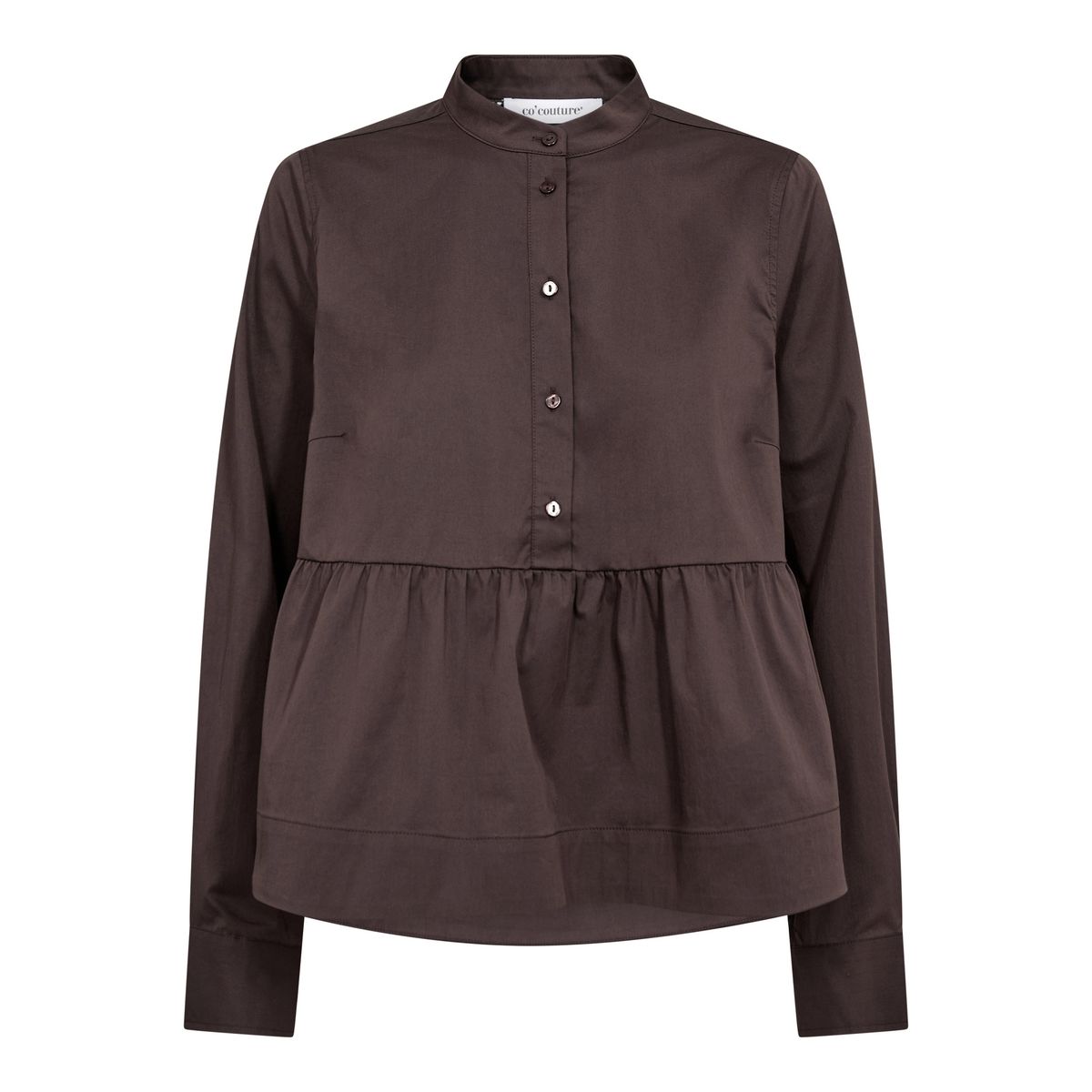 Cocouture Poppy Flare Blouse Dark Brown 