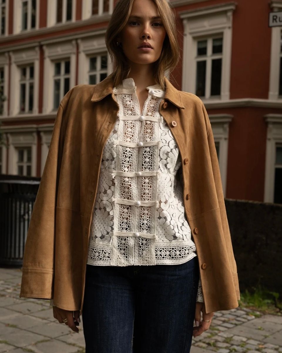 MISSMYA Alessandra Suede Shirt Bisquit