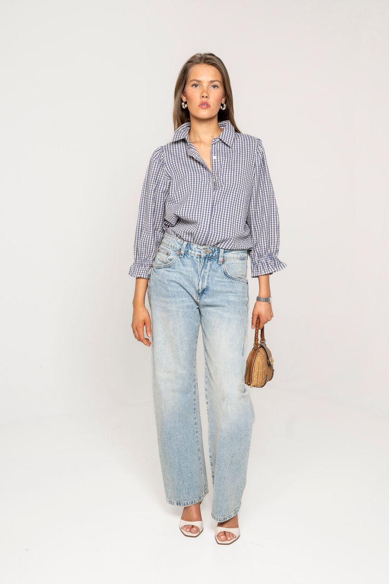 FORHÅNDSBESTILLING MISSMAYA Amy Blouse Misty Blue