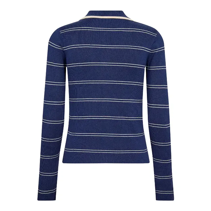 Cocouture Lue Stripe Polo Knit Blue