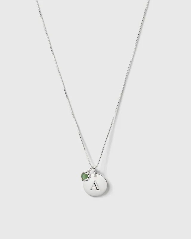 Syster P Beloved Heart Pendant Silver Green Aventurine